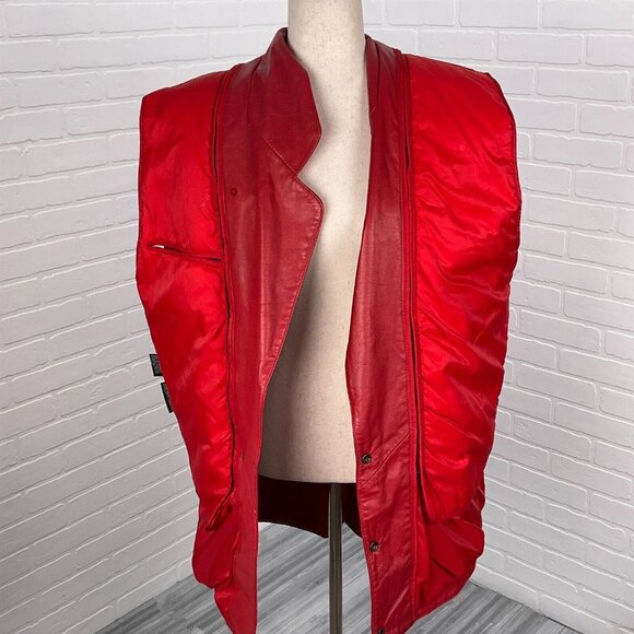 Wilsons Leather Jacket Women Medium Red Relaxed Thinsulate Thermal Retro VTG 90s - Picture 7 of 14